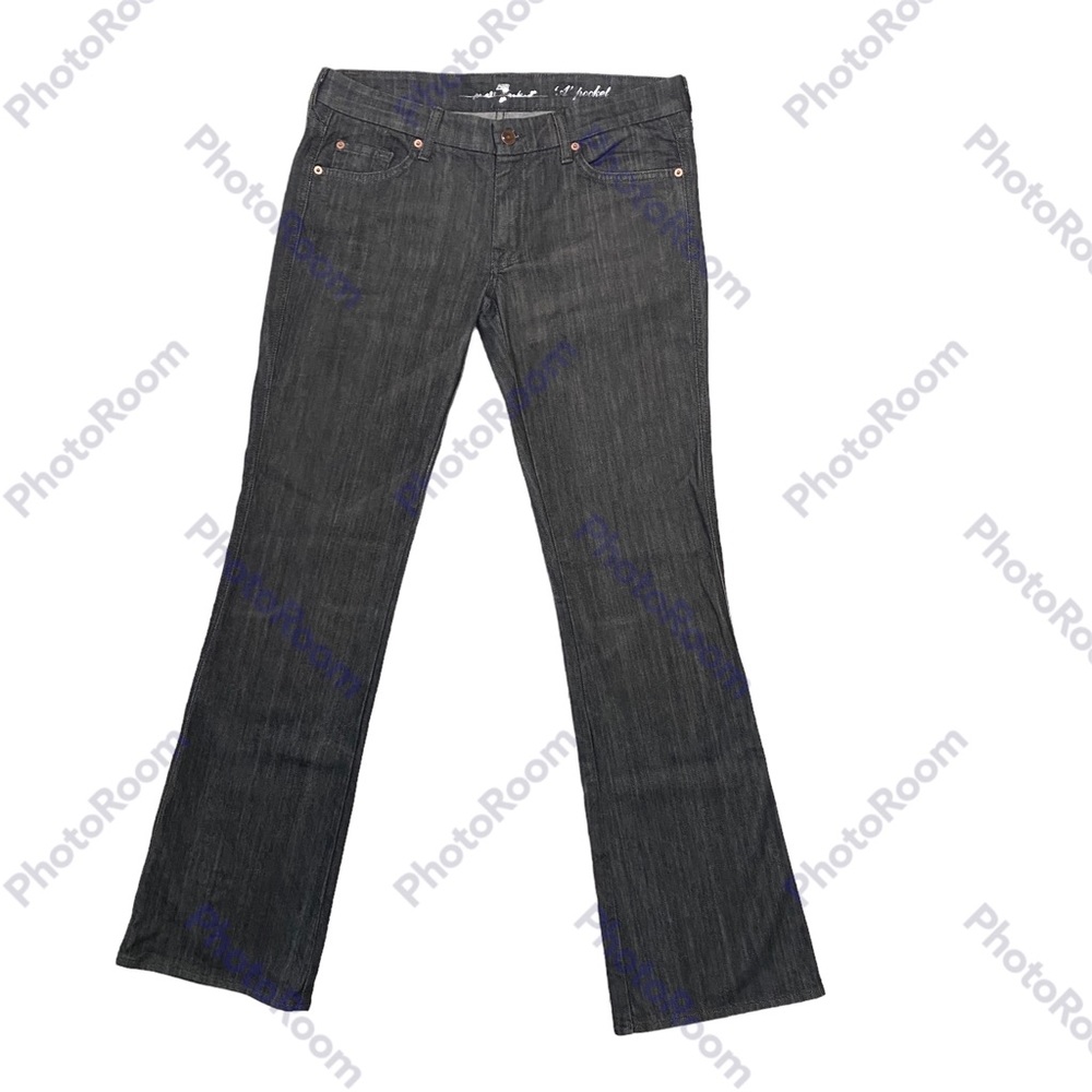 7 For All Mankind Womens Jeans Size 31 “A” Pocket Bootcut Black Denim